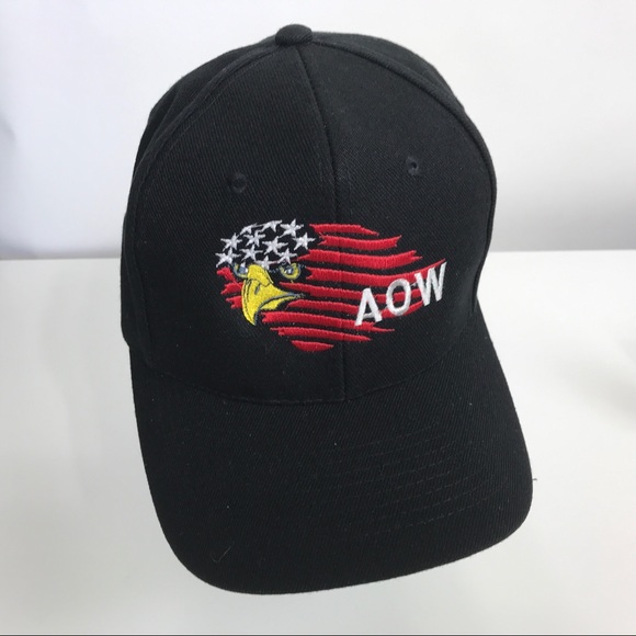 VTG AOW Black Embroidered Hat Snap back one Size - Picture 1 of 5